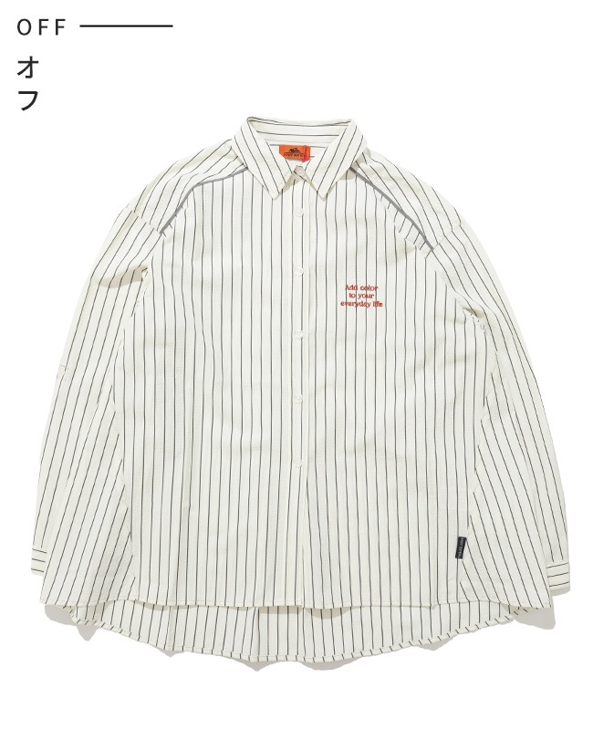 クリフメイヤー[公式] ロールアップストライプシャツ LADYS W2535119