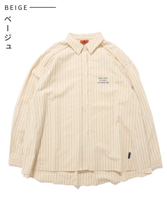 クリフメイヤー[公式] ロールアップストライプシャツ LADYS W2535119