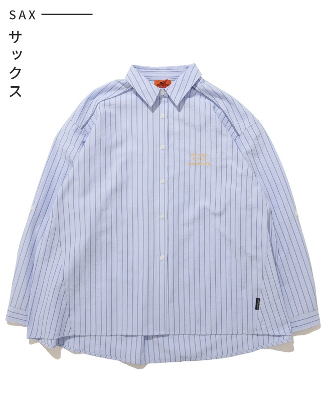 クリフメイヤー[公式] ロールアップストライプシャツ LADYS W2535119