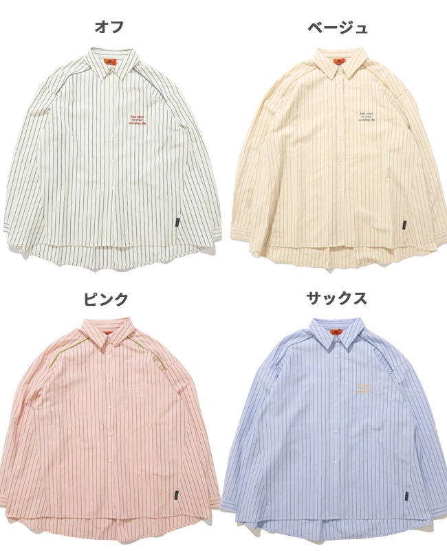 クリフメイヤー[公式] ロールアップストライプシャツ LADYS W2535119