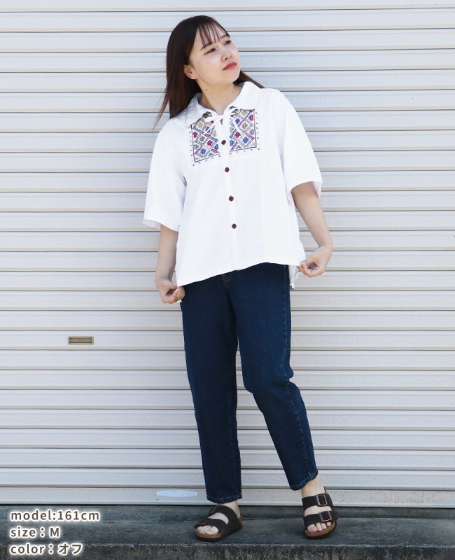 クリフメイヤー[公式] 手刺繍風シャツ LADYS 2354003L