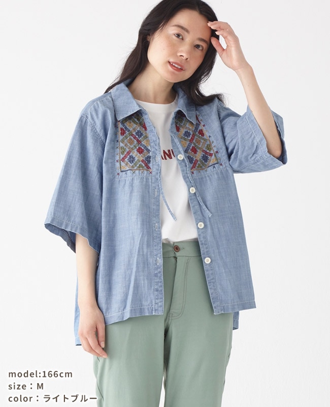 クリフメイヤー[公式] 手刺繍風シャツ LADYS 2354003L