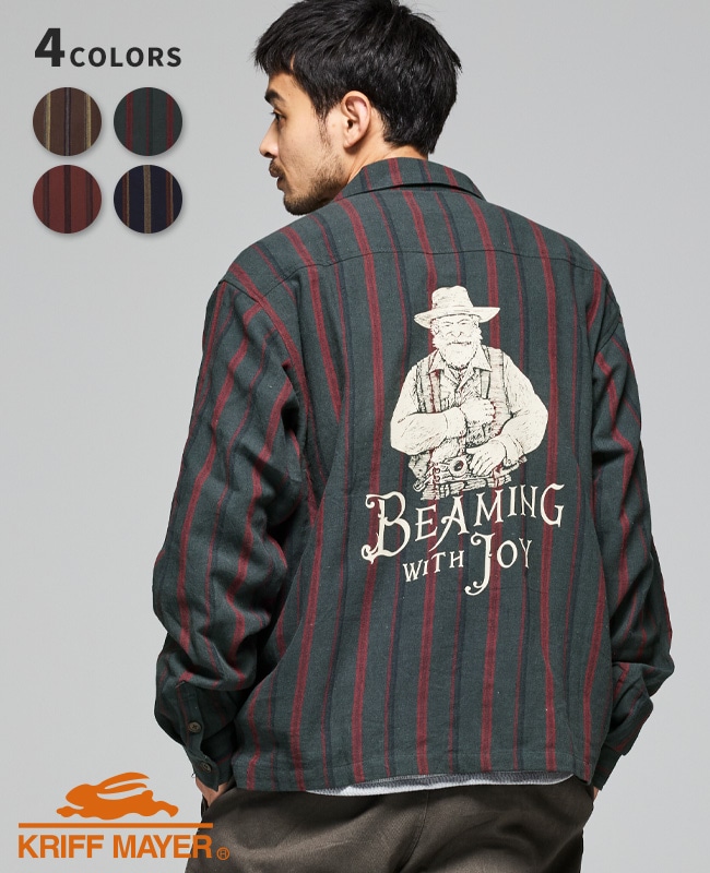 クリフメイヤー[公式] ストライプフランネルシャツ MENS 2515108