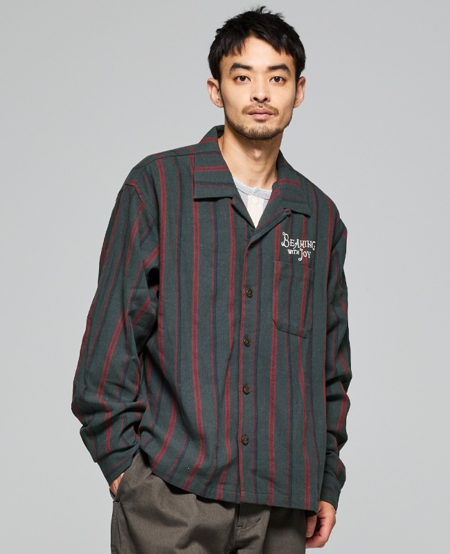 クリフメイヤー[公式] ストライプフランネルシャツ MENS 2515108