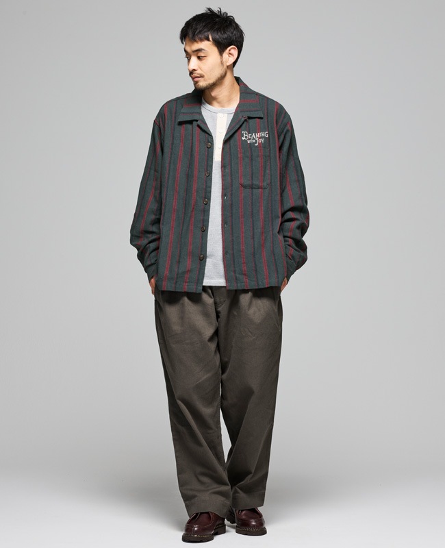 クリフメイヤー[公式] ストライプフランネルシャツ MENS 2515108