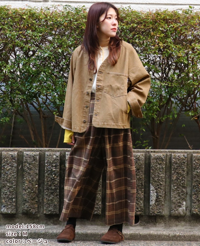 クリフメイヤー[公式] ノーカラーカラーデニムジャケット LADYS W2615118