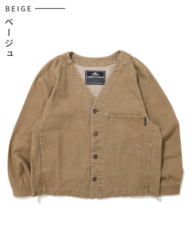 クリフメイヤー[公式] ノーカラーカラーデニムジャケット LADYS W2615118