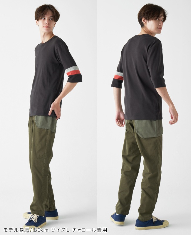 クリフメイヤー[公式] [日本製]タイトフィット切替5分袖Tシャツ MENS 839900A