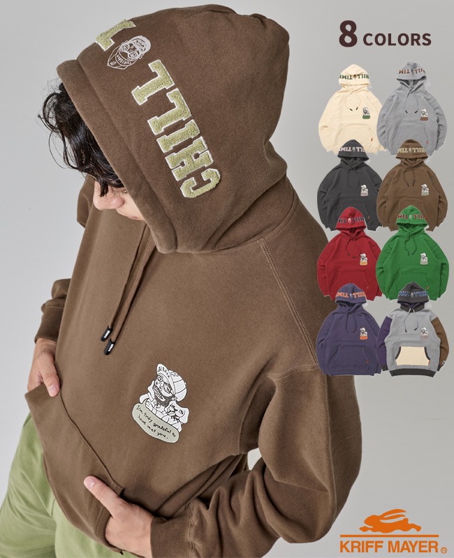 【新品】GloGangパーカー ブラウン Mサイズ クリフメイヤー[公式] チルタイム裏起毛パーカー(フードロゴ) MENS