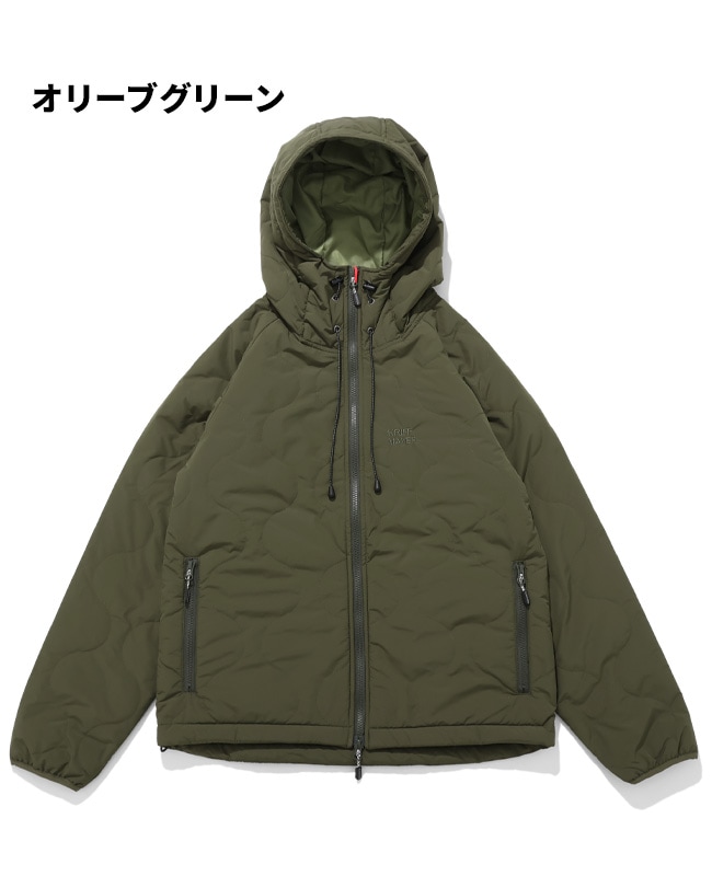 【美品】KRIFF MAYER フード付き中綿コート オリーブグリーン　130 KRIFF MAYER クリフメイヤー アウター ジャケット ひっくりジャケット