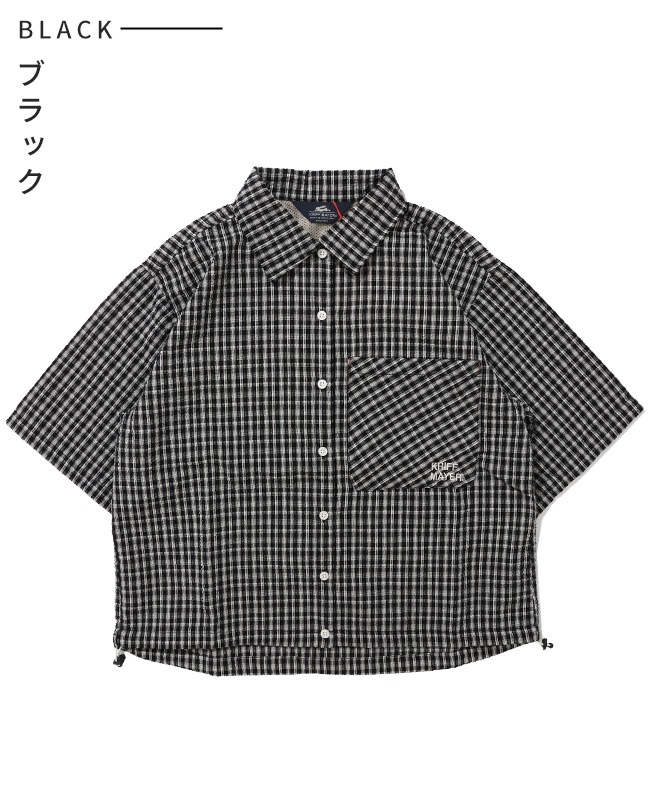 クリフメイヤー[公式] シアサッカードロストチェックシャツ LADYS W2555112