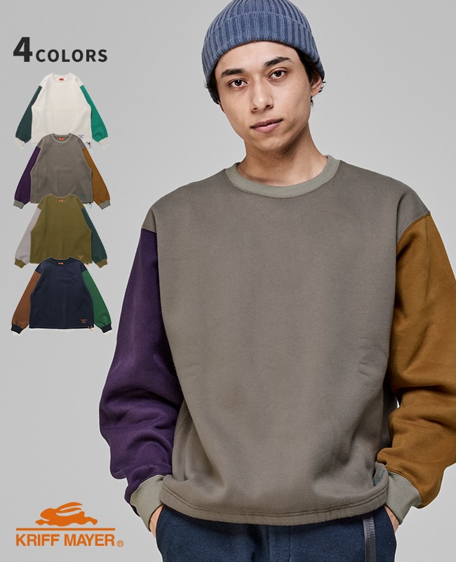 クリフメイヤー[公式] 裏起毛レトロカラークルー 2527200 | MENS