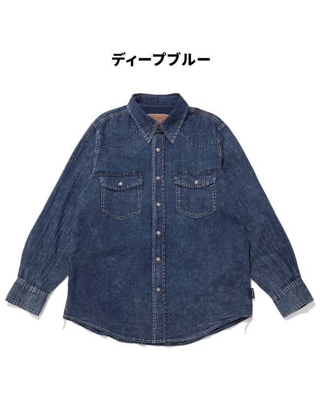 クリフメイヤー[公式] エアーライトデニムウエスタンシャツ MENS 2555106