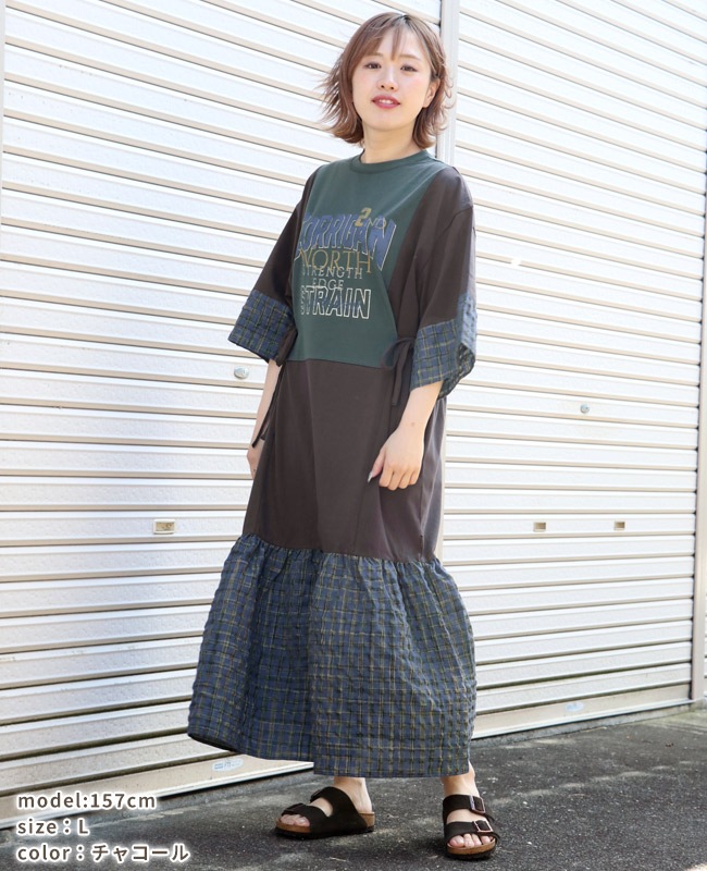 クリフメイヤー[公式] カット×布帛リメイク風ワンピース LADYS 2355110L