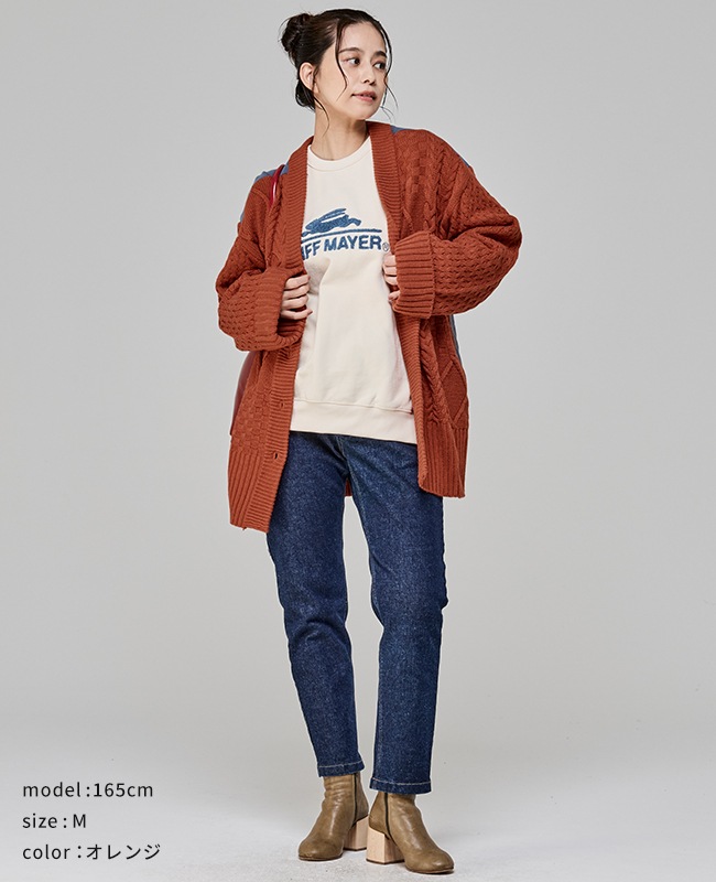 クリフメイヤー[公式] デニムドッキングカーデ LADYS W2527102