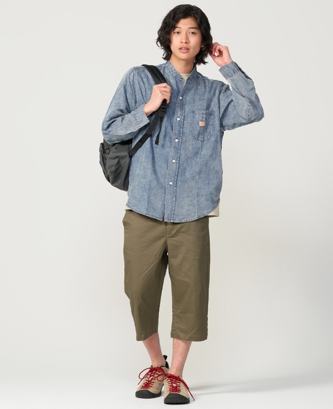 クリフメイヤー[公式] エアーライトデニムバンドカラーシャツ MENS