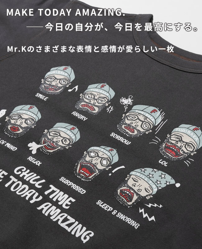 クリフメイヤー[公式] チルタイム裏起毛クルー(顔) MENS 2523108