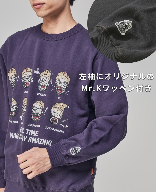 クリフメイヤー[公式] チルタイム裏起毛クルー(顔) MENS 2523108