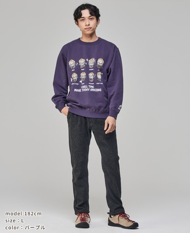 クリフメイヤー[公式] チルタイム裏起毛クルー(顔) MENS 2523108
