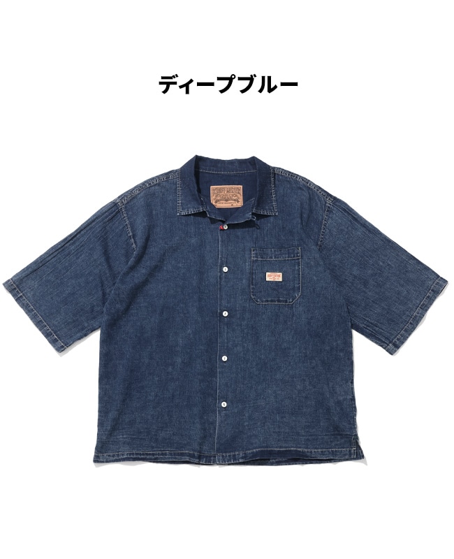 クリフメイヤー[公式] エアーライトデニム開襟半袖シャツ MENS 2555108