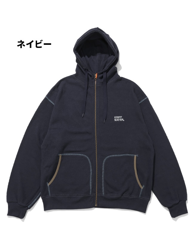 DECEMBERMAY ゴルフ パーカー フルジップ ワッフル フーディー 半額