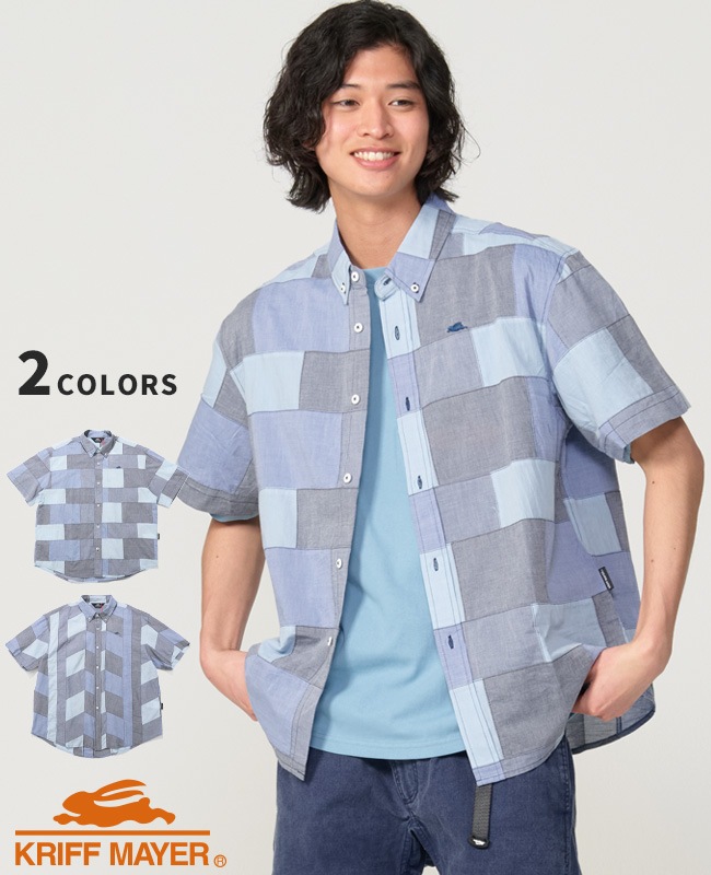クリフメイヤー[公式] デニムパッチワーク半袖シャツ MENS 2553101