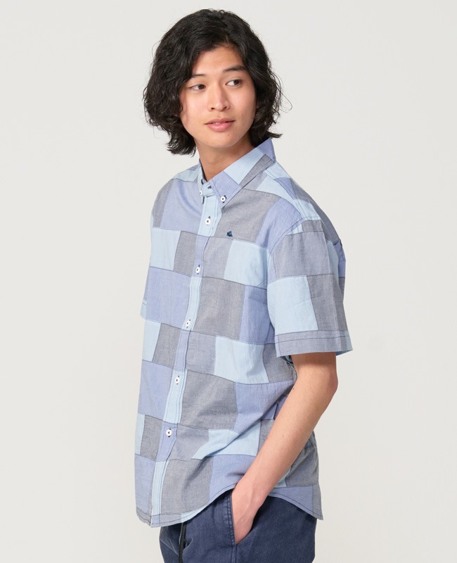 クリフメイヤー[公式] デニムパッチワーク半袖シャツ MENS 2553101