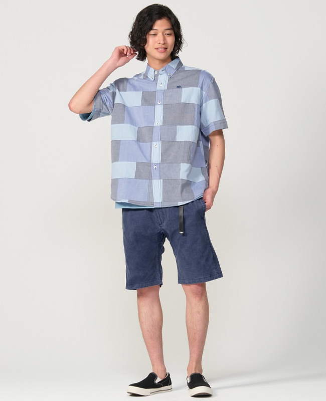 クリフメイヤー[公式] デニムパッチワーク半袖シャツ MENS 2553101