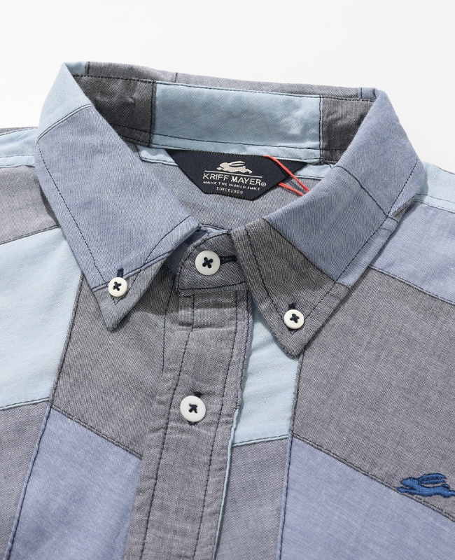 クリフメイヤー[公式] デニムパッチワーク半袖シャツ MENS 2553101