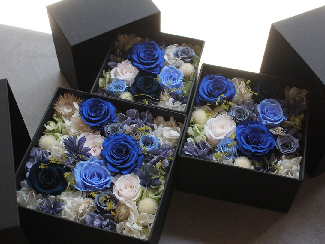 プリザーブドフラワー・スクエアボックスアレンジメント 002