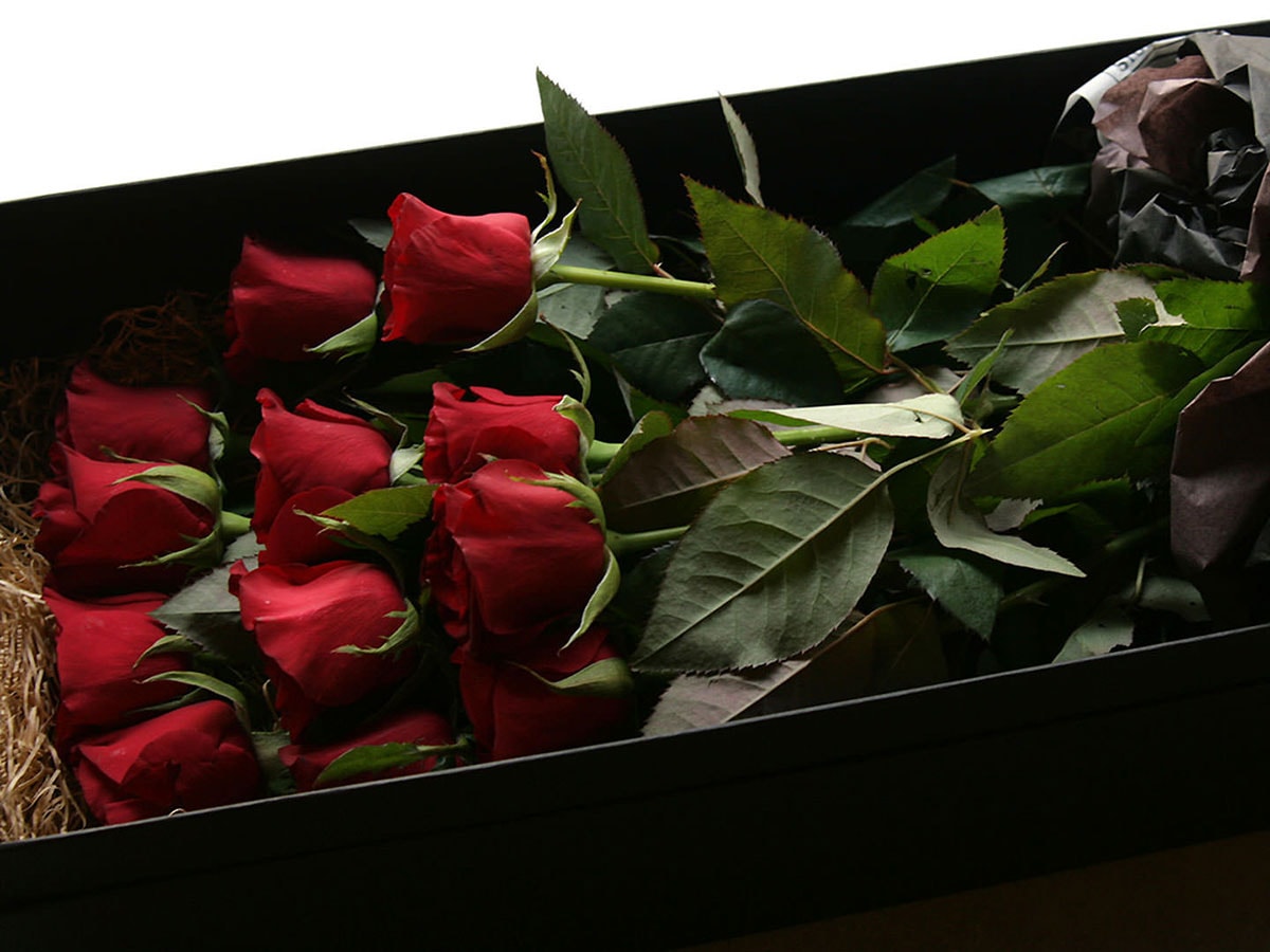 ダーズンローズィーズボックスブーケ