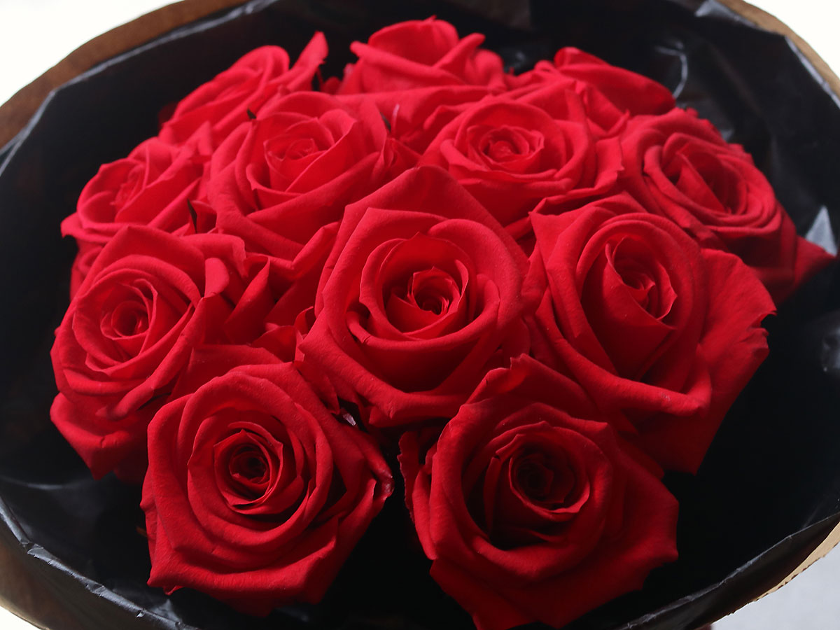 プリザーブドフラワー・ダーズンローズィーズコロニアルブーケ