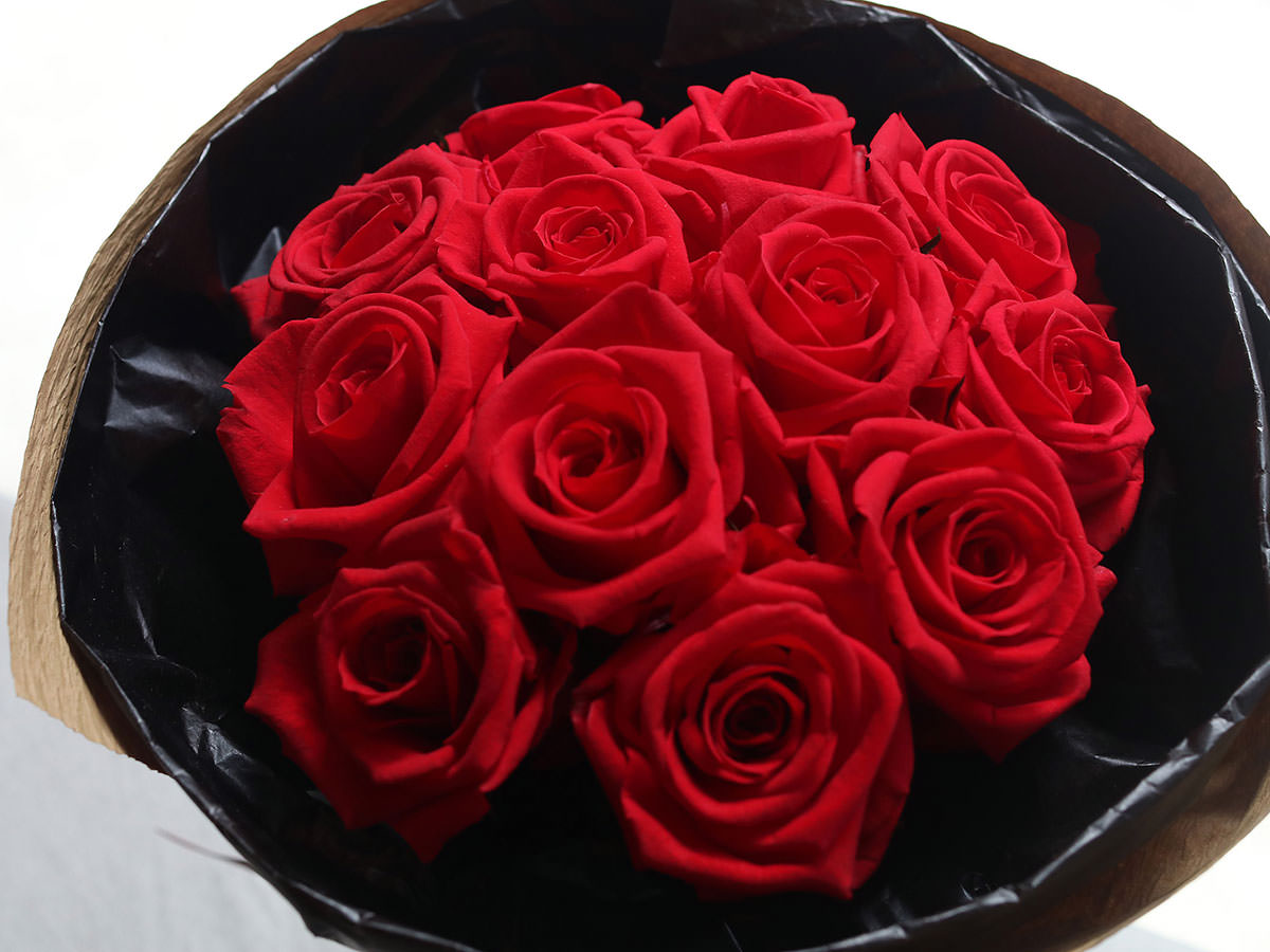 プリザーブドフラワー・ダーズンローズィーズコロニアルブーケ