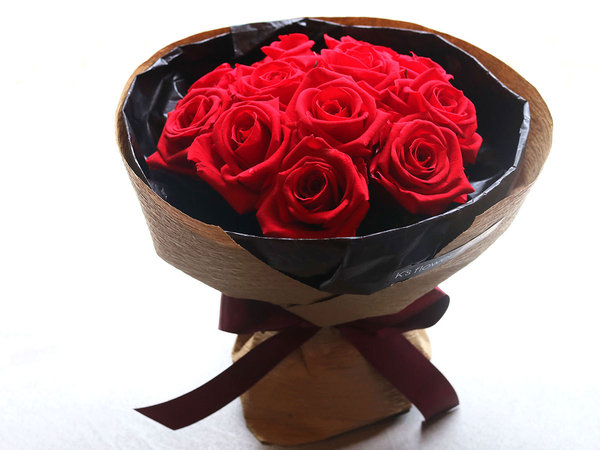 プリザーブドフラワー・ダーズンローズィーズコロニアルブーケ