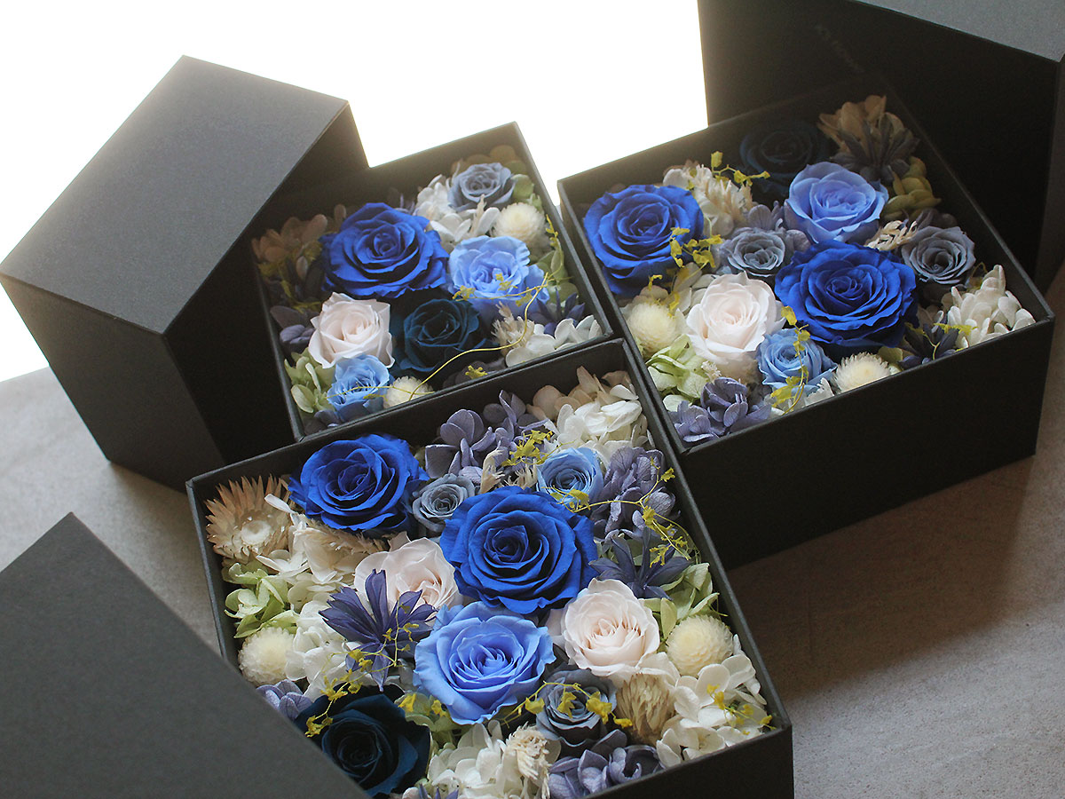 プリザーブドフラワー・スクエアボックスアレンジメント 002