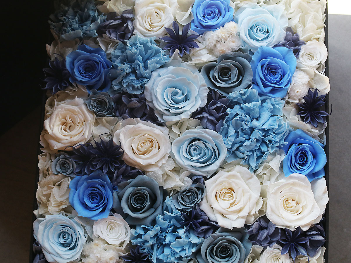 プリザーブドフラワー・スクエアボックス PREMIUM 002