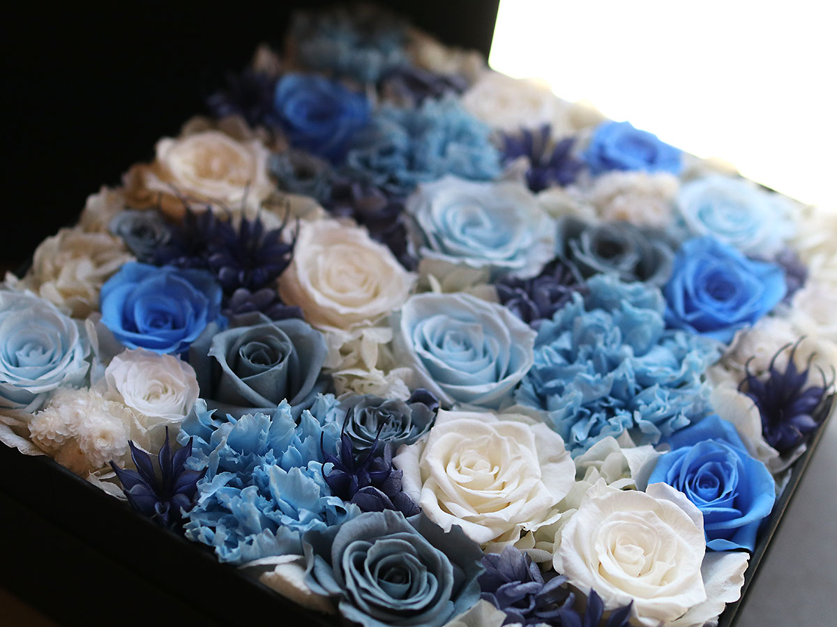 プリザーブドフラワー・スクエアボックス PREMIUM 002