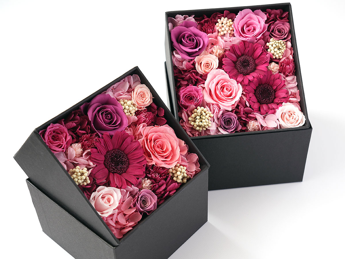【母の日】プリザーブドフラワー・ボックスアレンジメント GERBERA