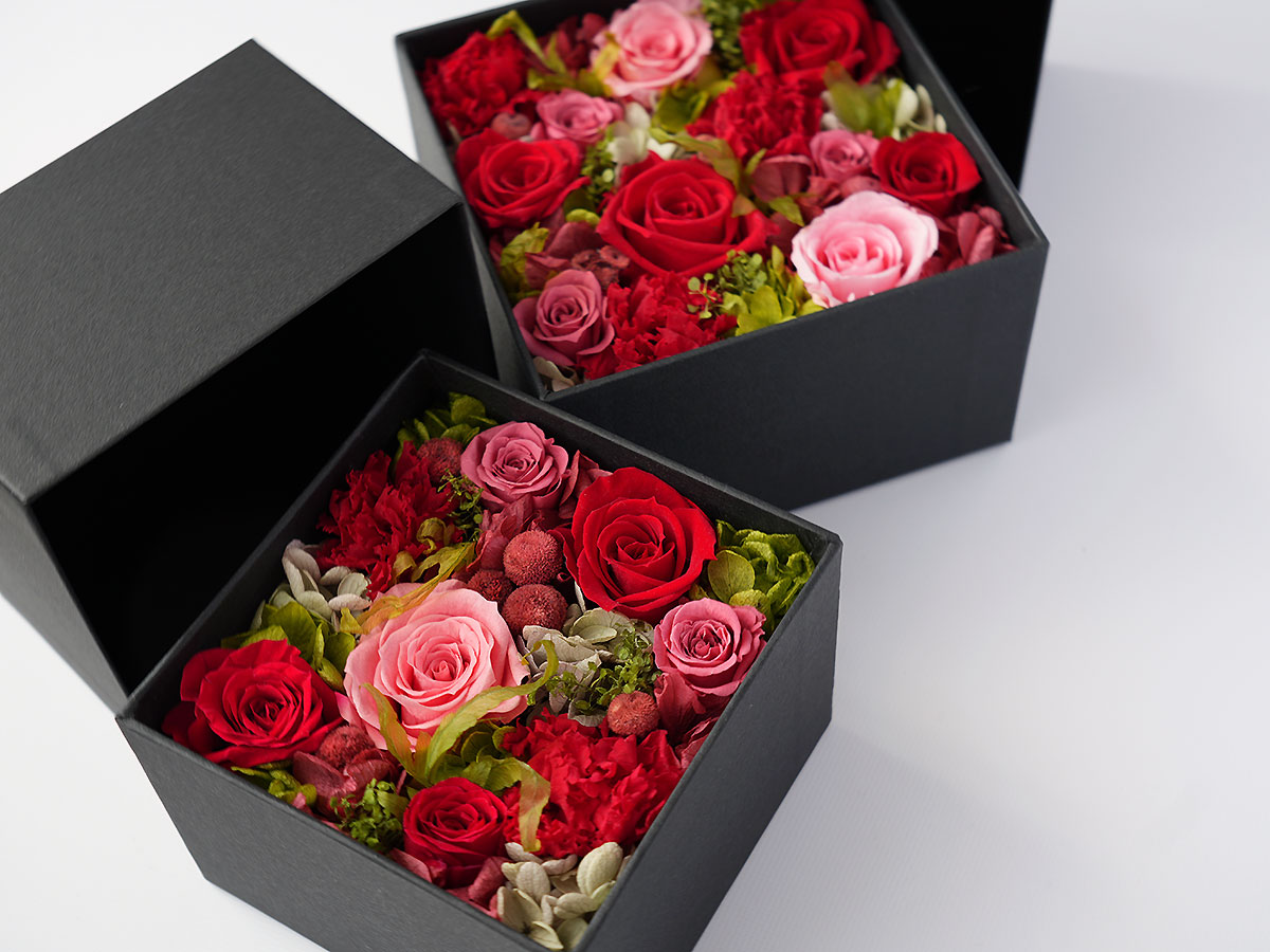 【母の日】プリザーブドフラワー・ボックスアレンジメント ROSE