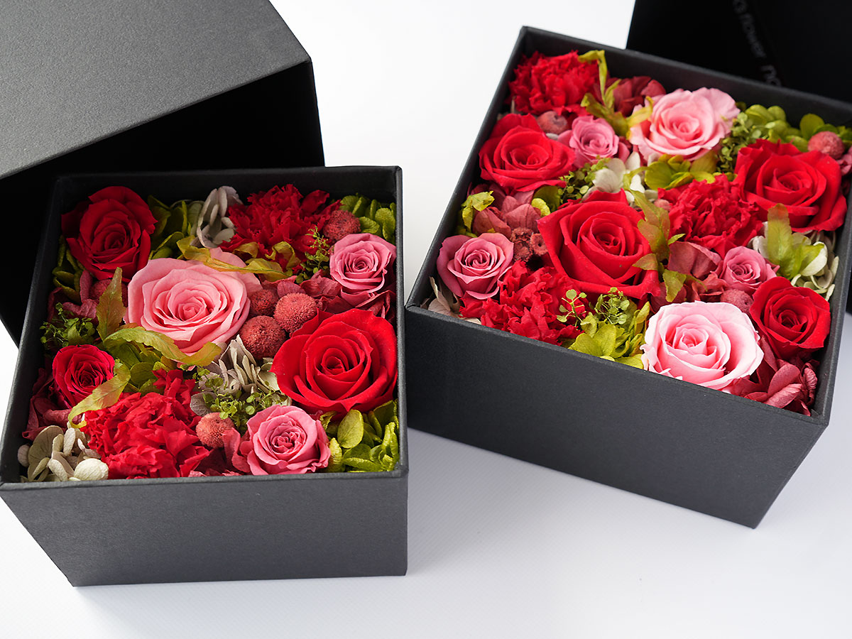 【母の日】プリザーブドフラワー・ボックスアレンジメント ROSE