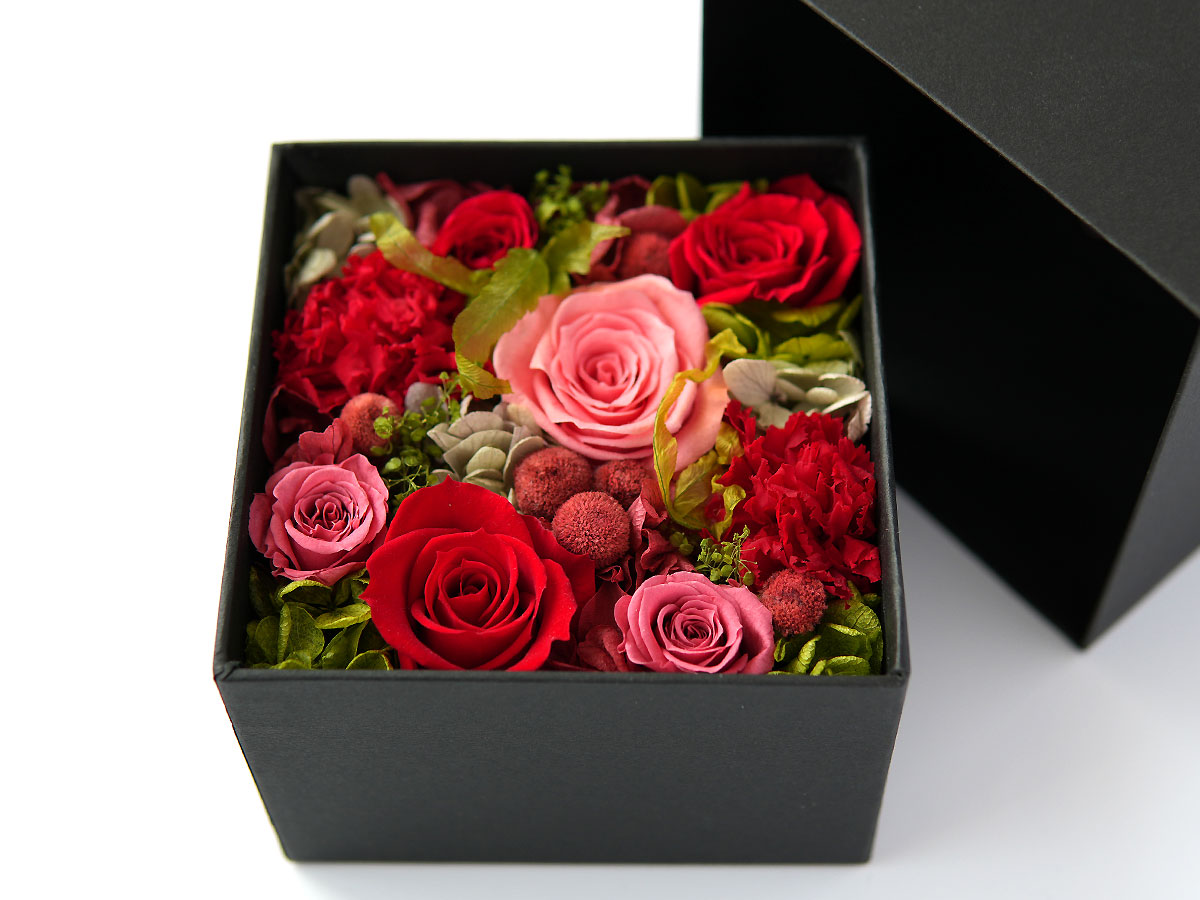 【母の日】プリザーブドフラワー・ボックスアレンジメント ROSE