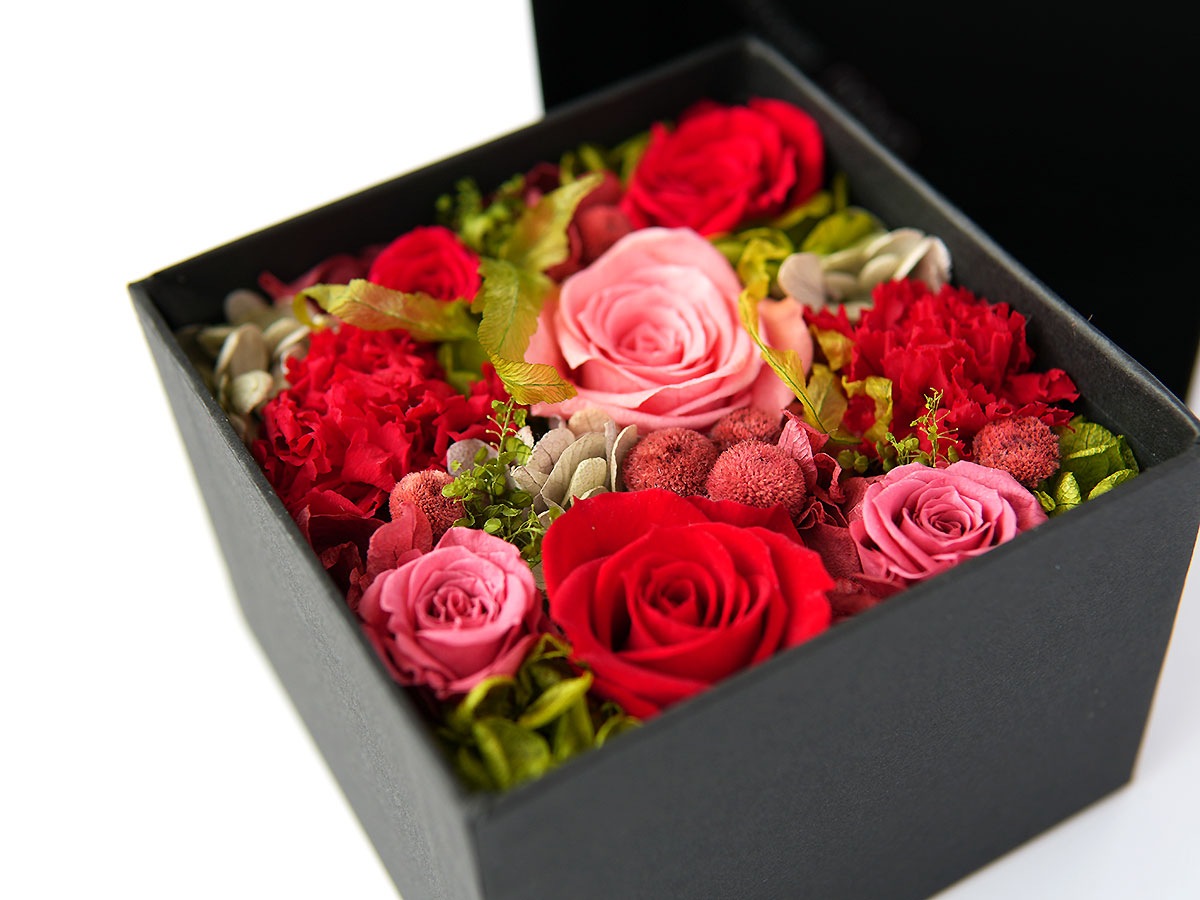 【母の日】プリザーブドフラワー・ボックスアレンジメント ROSE