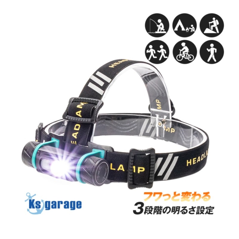 LEDヘッドライト 【スポット / 手元ライト / レッドライト】搭載 3WAYライト (リチウム電池別売り)