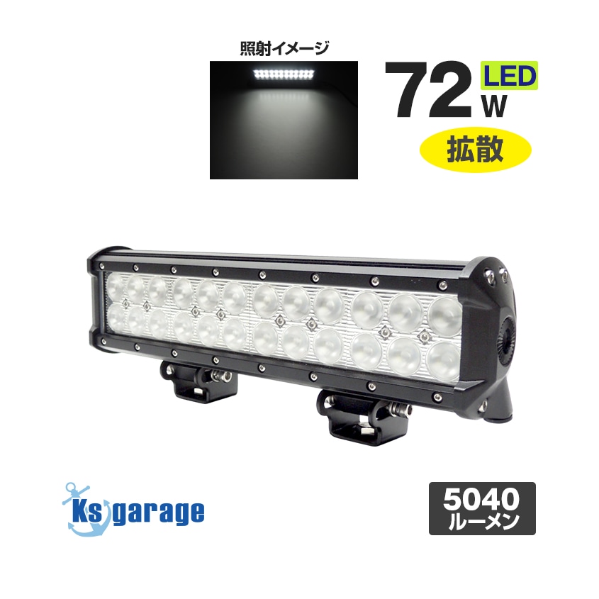 72w デッキライト 投光器 ホワイト発光 拡散配光 DC12v/24v 対応 (ブラックボディ)