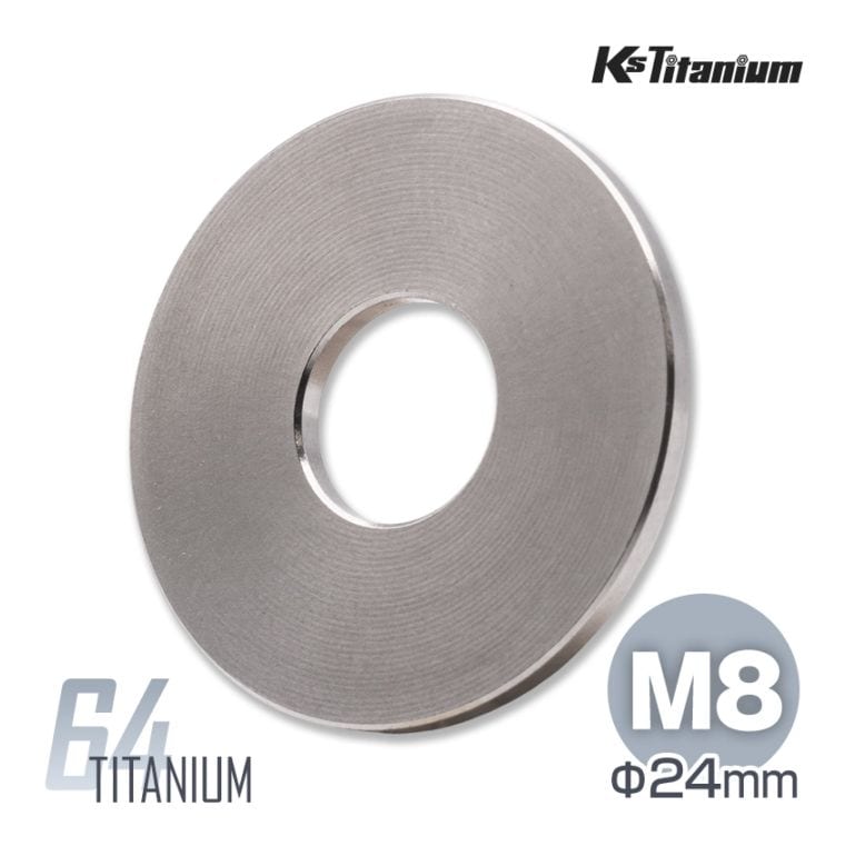 64チタン製 ワッシャー (座金) M8×24×t1.7 【チタン無垢色】