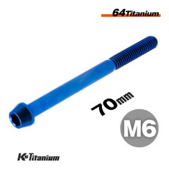 チタン製 テーパーボルト M6×70 【ブルー】