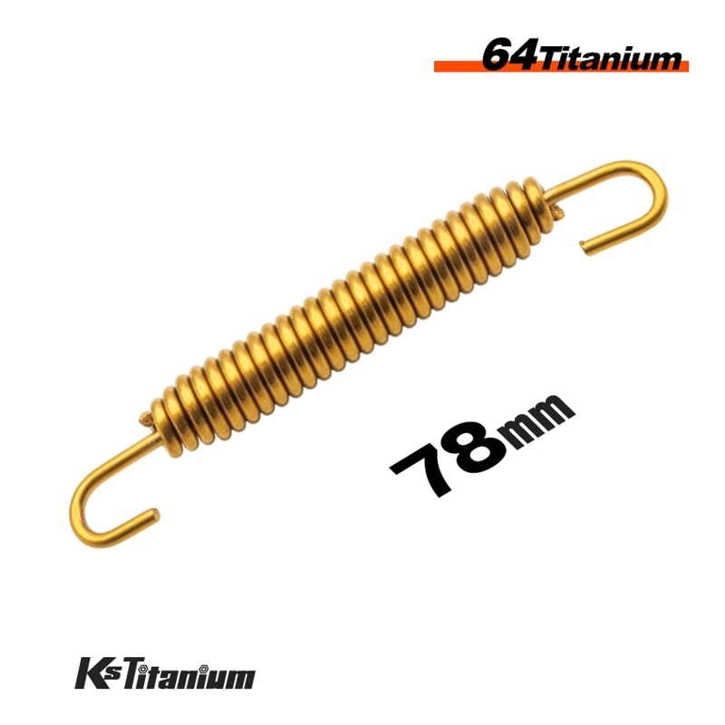 チタン製 マフラースプリング 取付長82mm から 92mm前後 チタンスプリング チャンバー 【ゴールド】