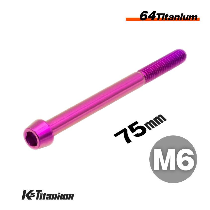 64チタン製 テーパーボルト M6×75 P1.00 【パープル】