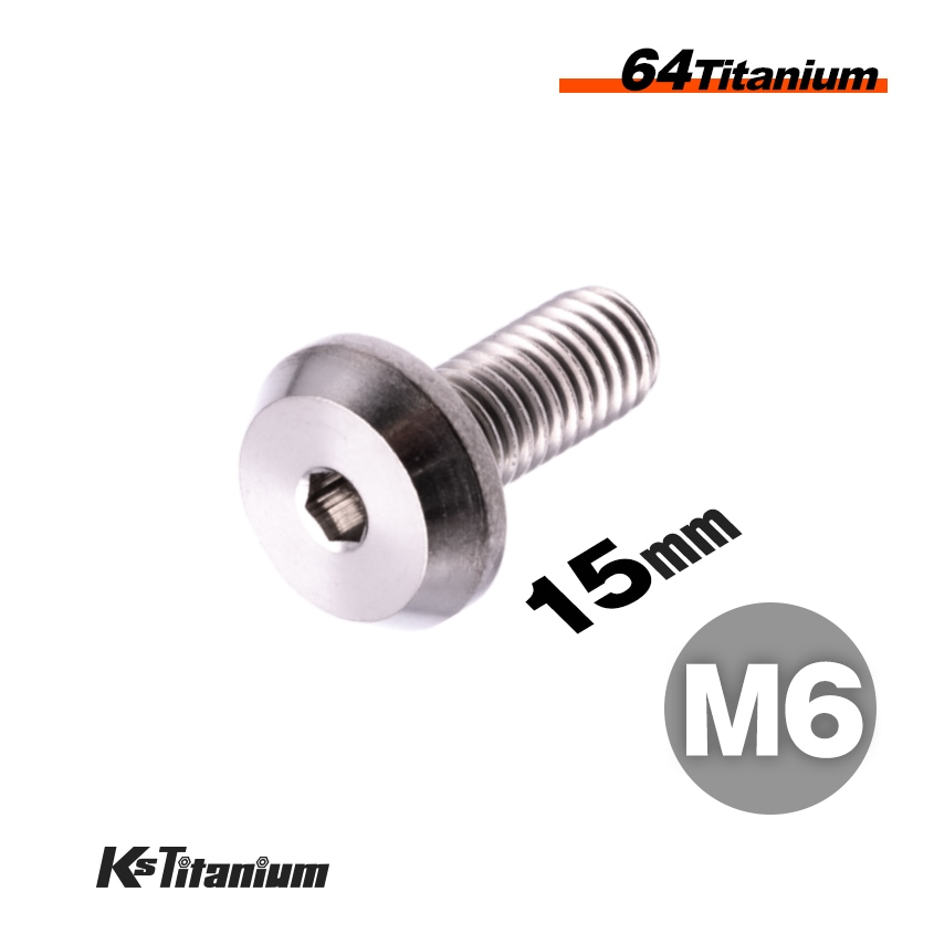 チタン製 ボタンヘッドボルト M6×15 P1.0 【無垢】