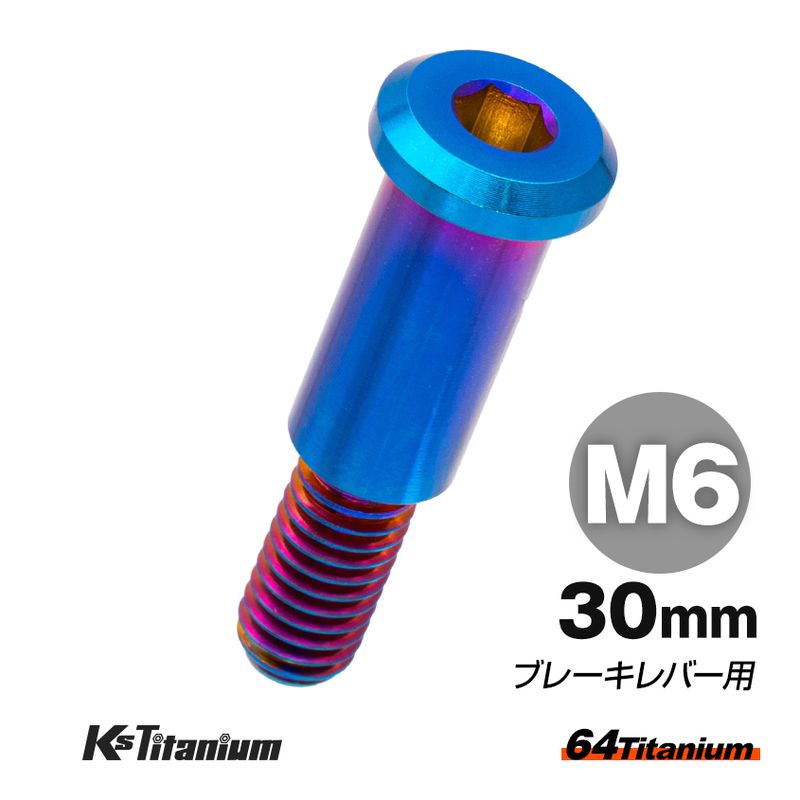 64チタン製 ブレーキレバー ピポットボルト M6×30 【焼き色】